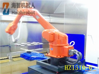 海智轉(zhuǎn)臺噴涂機(jī)器人視頻案例